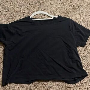 lululemon size 4 all yours cropped tee shirt in black